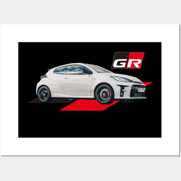 TOYOTA GR YARIS - gazoo racing Wall Art by cowtown_cowboy